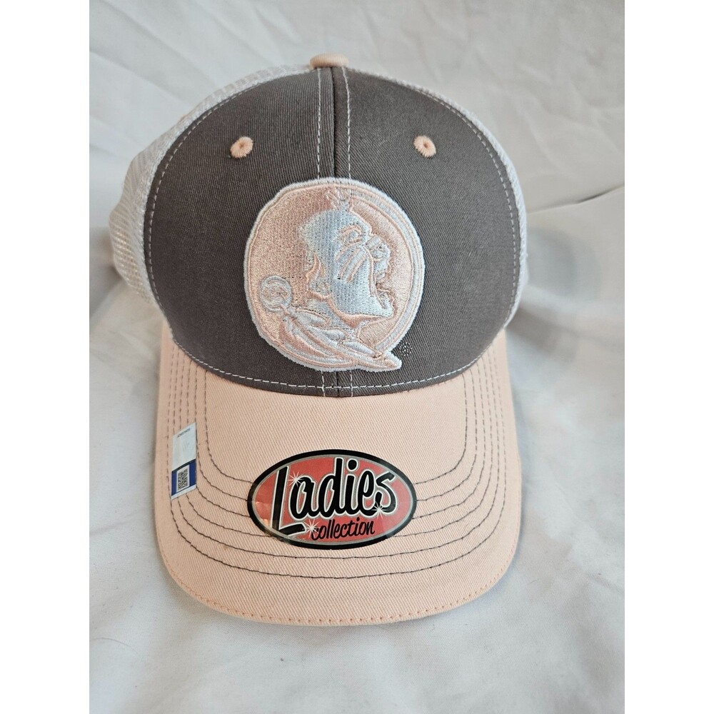 Colledgiate Florida State Seminoles Hat Cap Snapback Gray White Large Logo Women